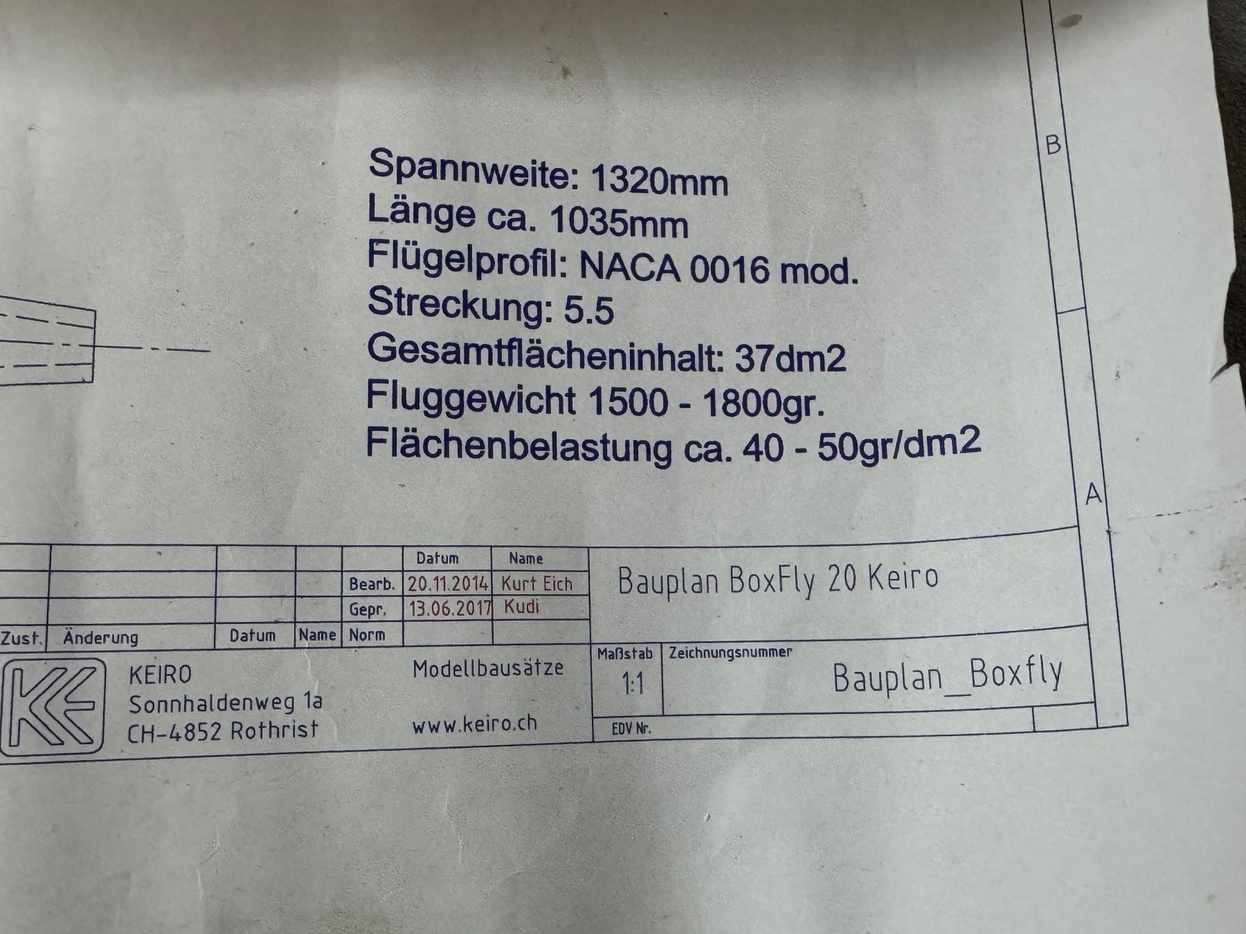 Modellismo RC: Boxfly Modellflugzeug Bausatz - Winterprojekt! – Usato da Kleindietwil venduto da Nsx2001