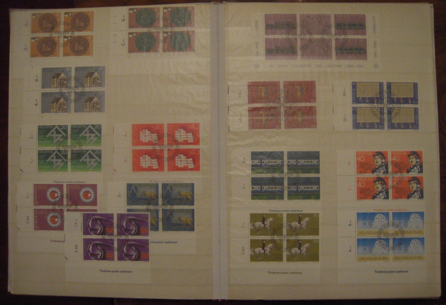 Alle Briefmarken: Viererblocks Schweiz 1978-1983 – Gebraucht aus Stallikon von Saentis2014 5
