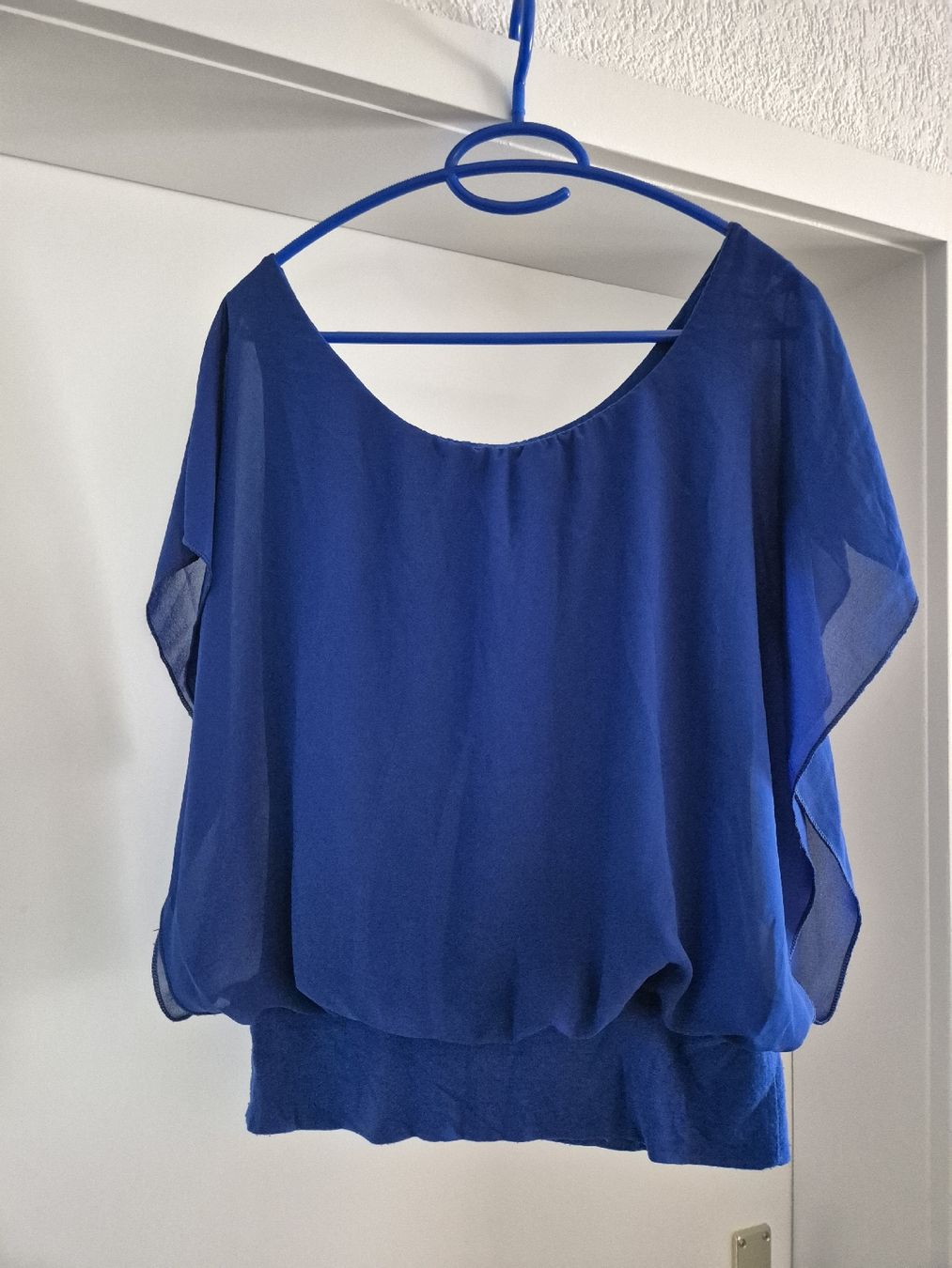 Camicette: Bluse Royalblau, Fledermaus-Ärmeln – Nuovo (secondo la descrizione) da Wettingen venduto da mcu_67