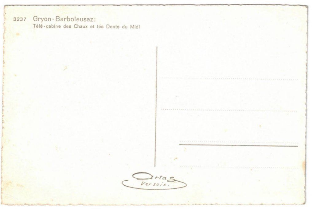 Cartoline postali: Gryon - Gondelbahn Barboleusaz--Les Chaux – Usato da Binningen venduto da Mountainrider 1