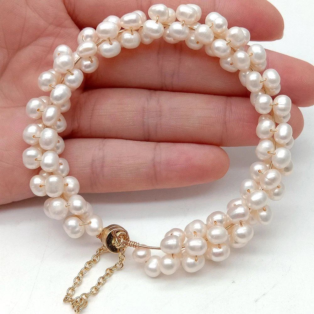 Bracelets: Wunderschön weiss Perlen Armband 18.5 cm Bracelet – Neuf (Voir description) à Prilly par ilyria73 1