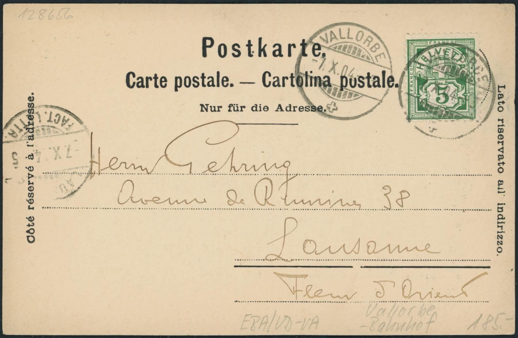 Cartoline postali: VD Vallorbe - Bahnhof - Bahn – Usato da Schindellegi venduto da leecollect 1