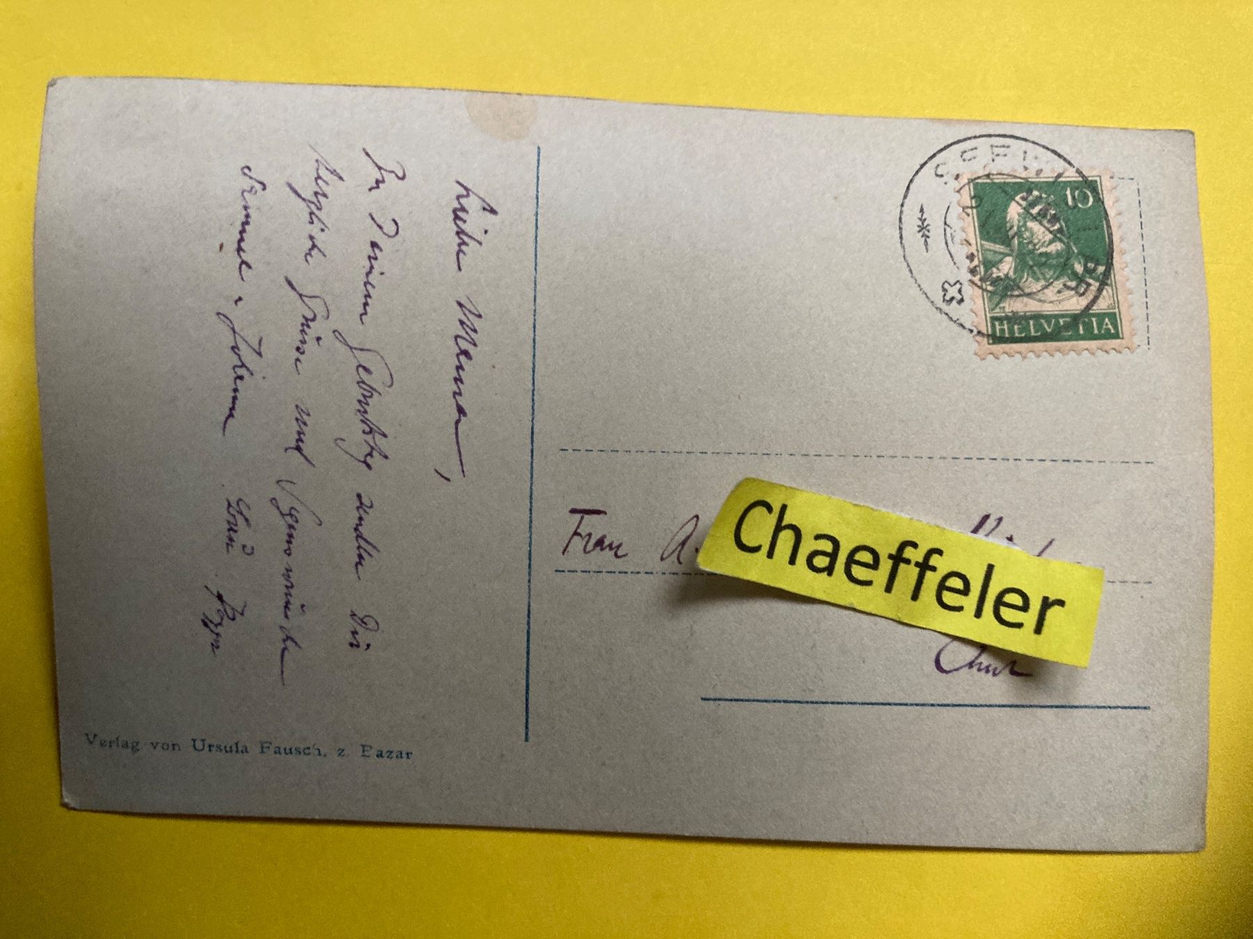 Cartoline postali: 1922 Seewis. Kirche mit Scesaplana – Usato da Zürich venduto da Chaeffeler 1