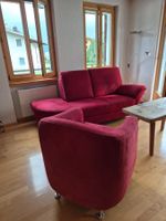 Sofa mit Sessel rot Stoff FM Munzer guter Zustand