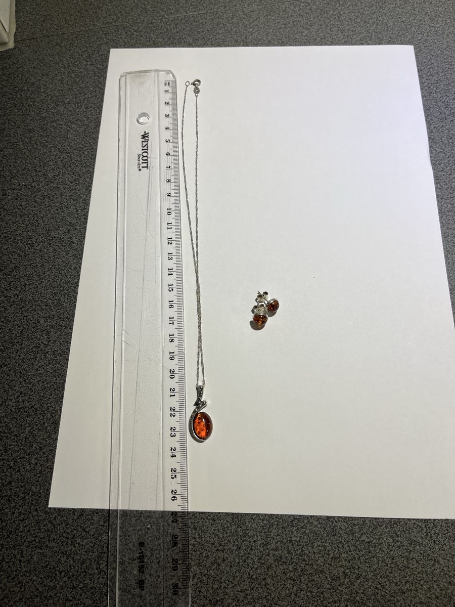 Autres bijoux: Bernstein Silber Kette Ohrstecker  – D'occasion à Rothenburg par sla_rn6q 4