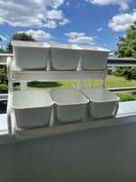 Topfregal für Balkon zum Bepflanzen, 6 Töpfe, Metall