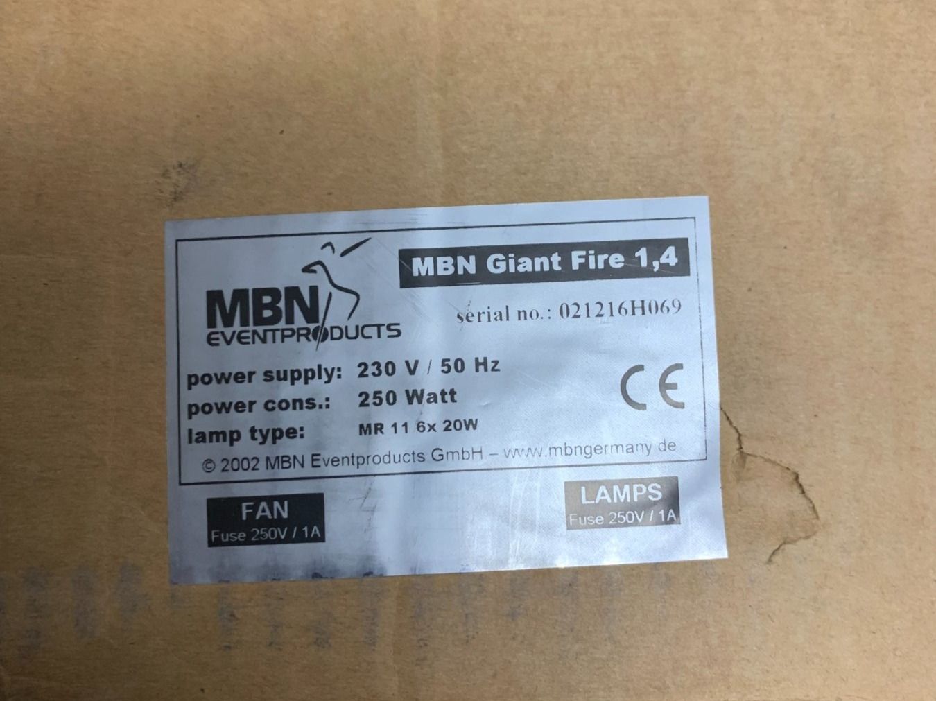 Bracieri: MBN Feuer Effekt Gerät (s176) – Usato da Däniken SO venduto da Profog1 6