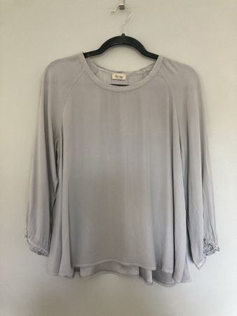 ‚Her Shirt‘ Seidenbluse silbergrau Gr. L, Made in Italy