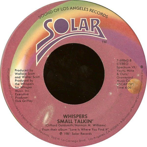 Schallplatten: Whispers: Tonight / Small Talkin' 7" – Gebraucht aus Steinhausen von Vilivinili 1