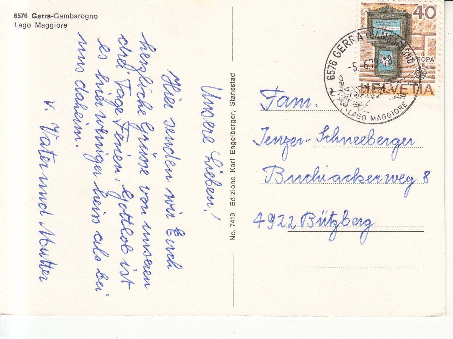 Cartoline postali: Gerra 1979 – Usato da Bürglen TG venduto da StampGraf 1