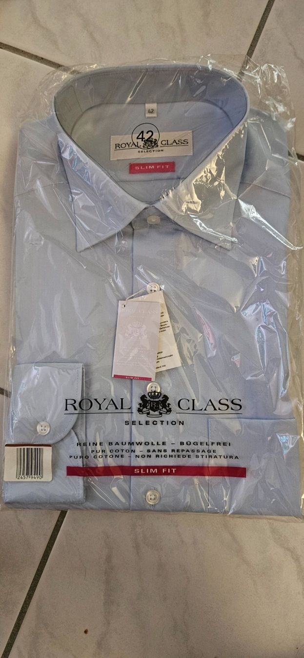 Camicie: Herrenhemd hellblau Langarm KW42 – Nuovo e nell'imballaggio originale da Neftenbach venduto da Ricka1