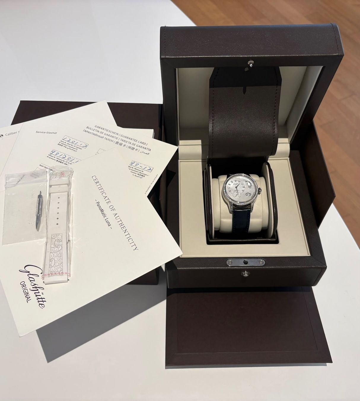 Glashütte Orologi: GLASHÜTTE UHR PANOMATIC LUNA MIT DIAMANTEN – Nuovo (secondo la descrizione) da Schwyz venduto da bofb 8