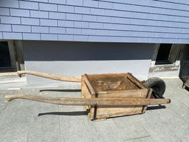 Holz Schubkarre, für  Blumen, Kräuter oder Gartenpflanzen