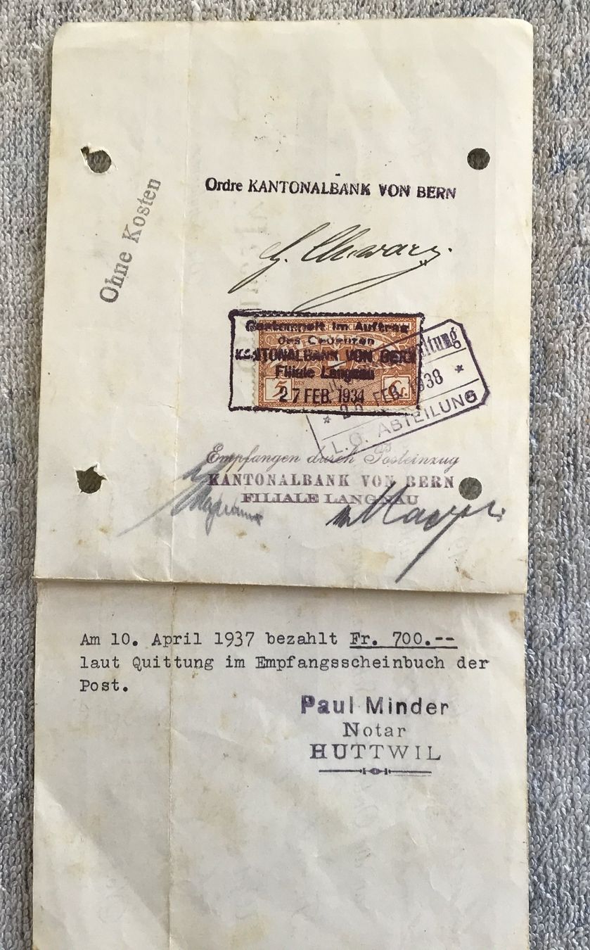 Documenti: KONOLFINGEN 1934 – Usato da Ostermundigen venduto da wini63 1