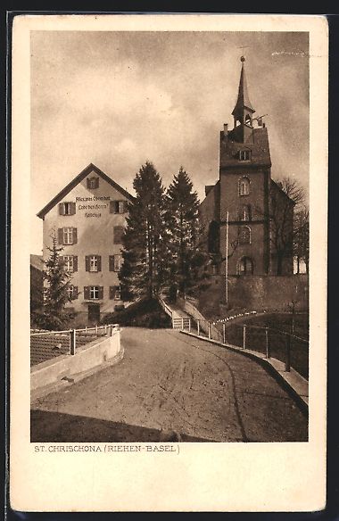 Cartoline postali: St. Chrischona /Riehen-Basel, Blickauf W – Usato da Berlin venduto da bartko-reher
