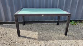 MBM Bellini Glas Rattan Tisch / Gartentisch 160x90 cm ab 1.-