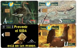 4 diverse Motiv Telefonkarten von SPANIEN