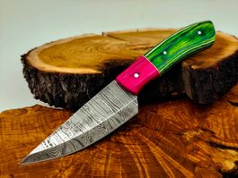 Geprüft! 1A Knife Faltenstahl DAMASCUS Damast Jagd Messer