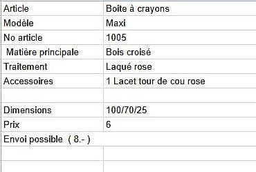 Coffrets à bijoux: Boite à crayons rose – Neuf (Voir description) à Fully par puma444 3