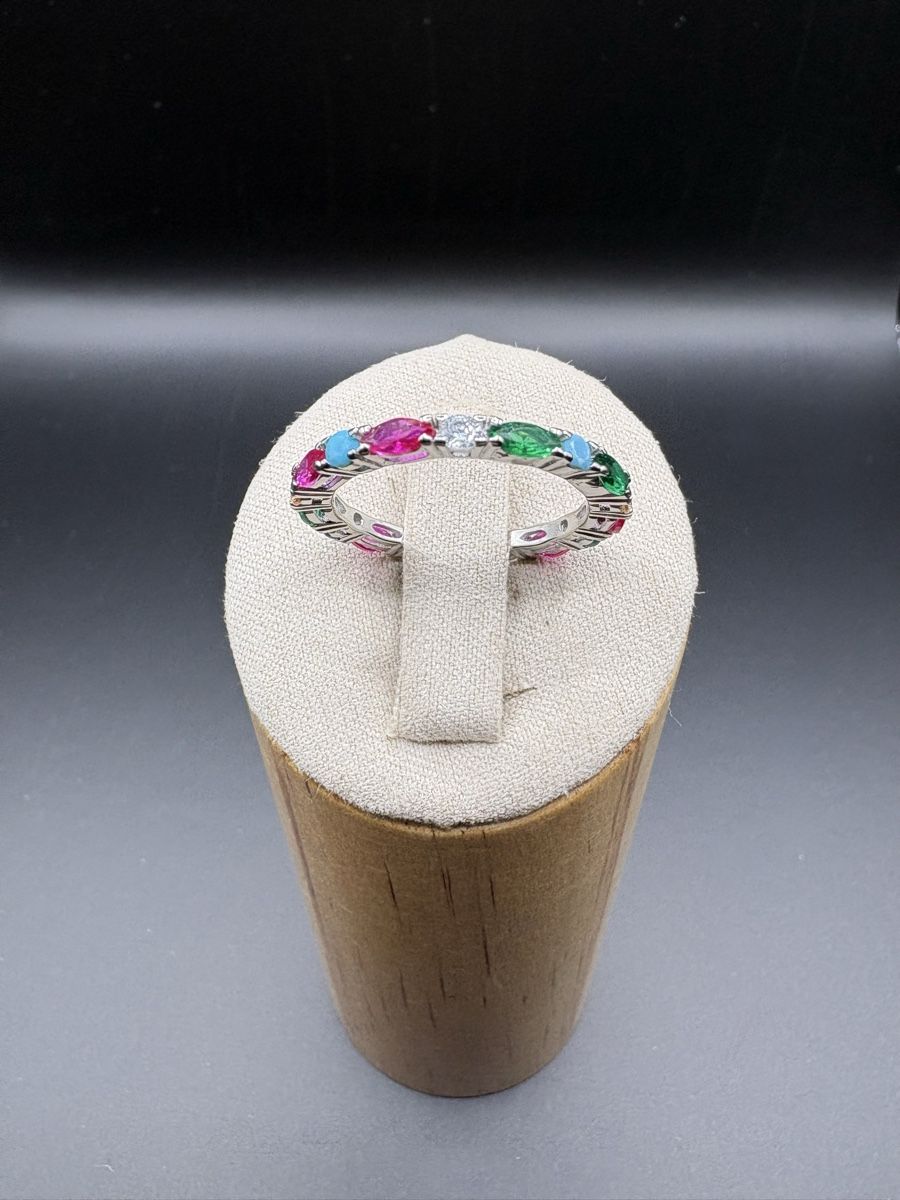 Anelli: Bague fine en argent 925 multicolore, taille 57, neuve! – Nuovo (secondo la descrizione) da Salavaux venduto da mar_6mm5
