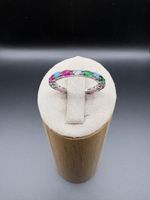 Bague fine en argent 925 multicolore, taille 57, neuve!
