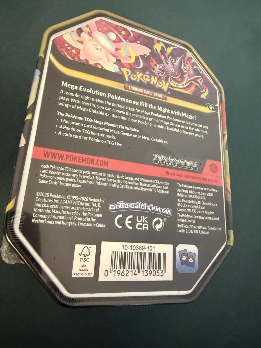 Pokémon Carte collezionabili: POKÉMON MEGA MOONLIT EX TIN BUNDLE (EN) – Nuovo e nell'imballaggio originale da Oberengstringen venduto da sigurros 1