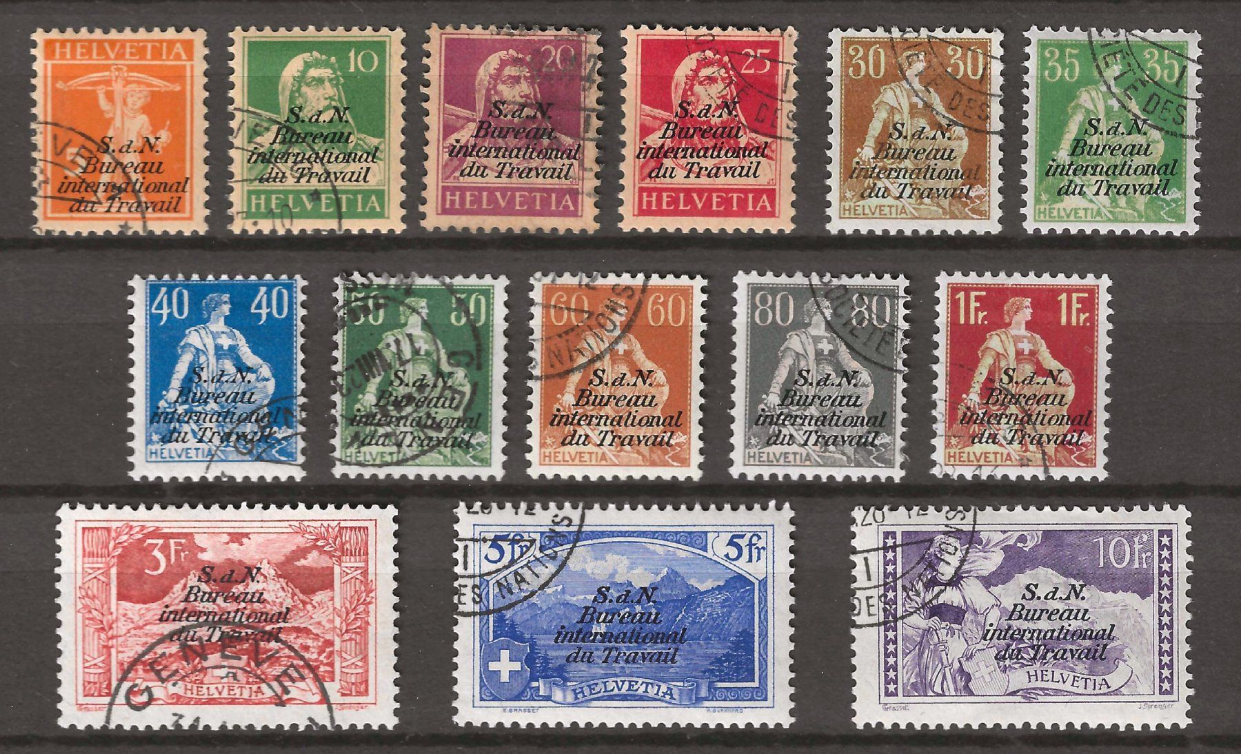 Tutti i francobolli: 1930 : Genfer Ämter B.I.T Nr. 1 - 14 : KP 472.-- – Usato da Gümligen venduto da Geniusbuy