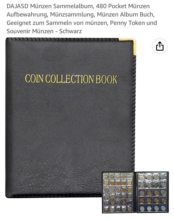 COLLECTOR Münzalbum Für 300 Münzen – Mit Fächern Für Kleine, Mittlere Und Große Münzen, Inkl. Trennblättern Und Index