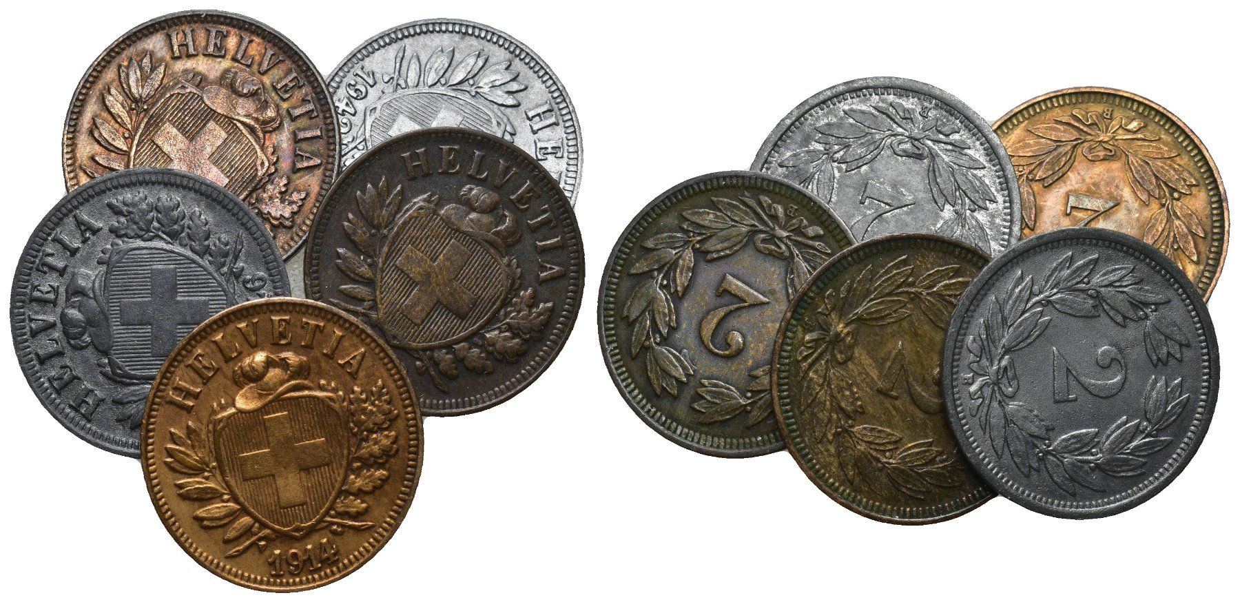 Tutti le monete: Schweiz 2 Rappen Lot – Usato da Bern venduto da numismatictops