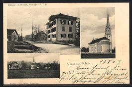 Schötz, Strassenpartie, Blick zur Kirch