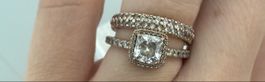 Pandora Ring Set – Halo Cocktailring + Eternity Band | Rose
