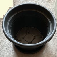 40 cm runder Blumentopf mit Untersetzer, anthrazit