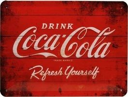 Blechschild-COCA COLA-DRINK-ROT - 15 X 20 CM