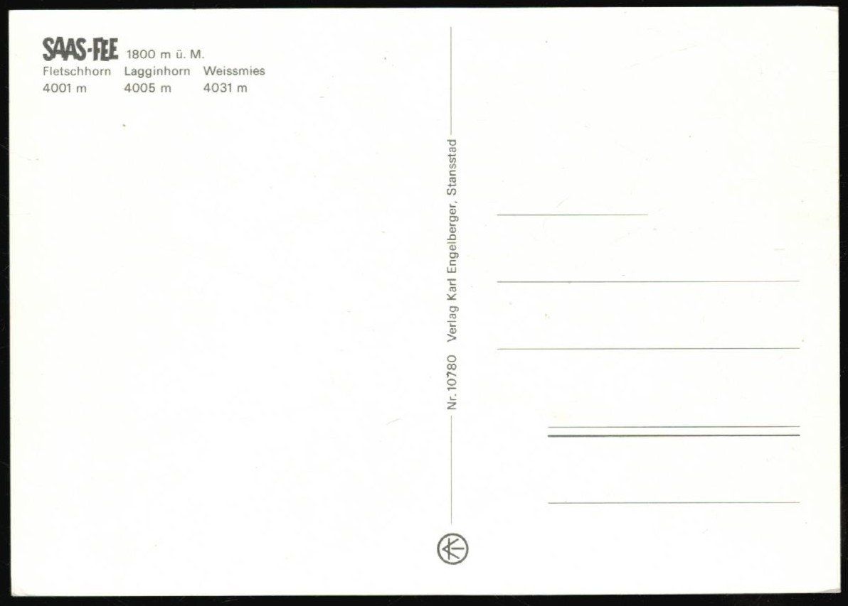Cartoline postali: AK Saas-Fee, Luftseilbahn – Usato da Zürich venduto da Tolima194 1