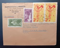 VIETNAM - LUFTPOST VON SAIGON IN DIE USA 1954