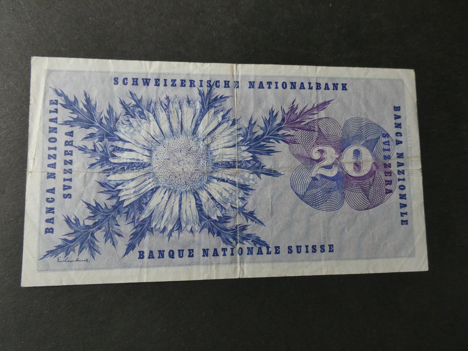 Banconote: Schweiz 1974, 20 Franken – Usato da Hinterforst venduto da Rohusri 1