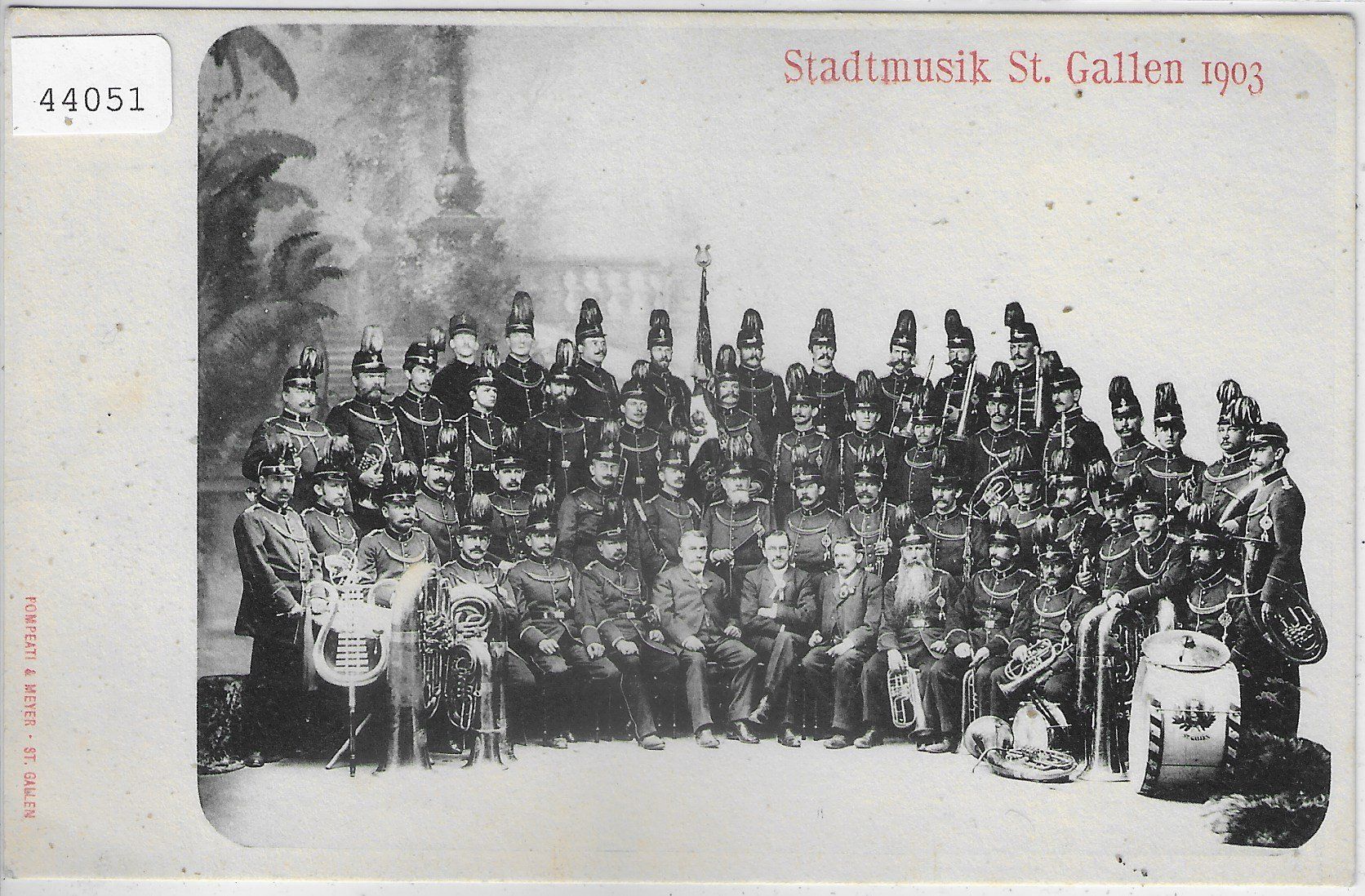 Cartoline postali: Stadtmusik St. Gallen 1903 – Usato da Ettingen venduto da Kartenplanet