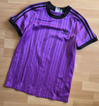 Adidas originals T-Shirt lila schwarz gestreift neuwertig S