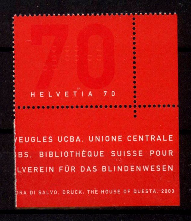 Alle Briefmarken: 2003, 100 Jahre Schweiz Blindenwesen ** – Gebraucht aus Willisau von Vollstempel