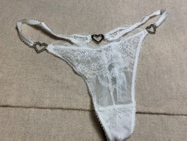 Glamour Tanga con Cuore di Strass -Tags/M-nuovo