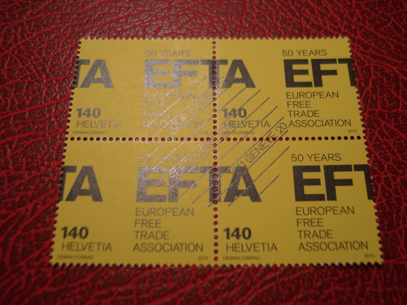 Tutti i francobolli: Marke EFTA 2010, FDC + Lose Viererblock ET-o – Usato da Niederwil AG venduto da morostahu