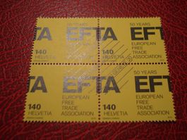 Marke EFTA 2010, FDC + Lose Viererblock ET-o