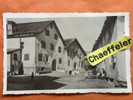 Alte Vintage Postkarte aus einem Bündner Dorf  Rarität