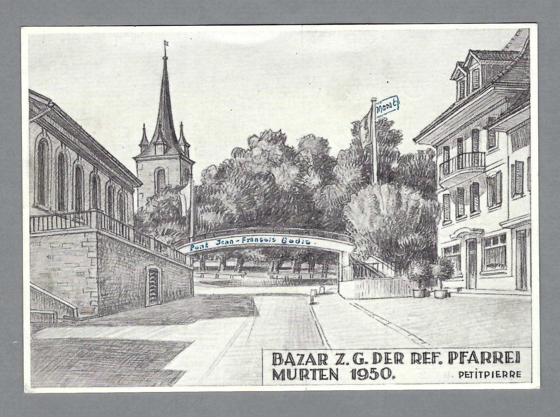 Cartoline postali: 1950 MORAT, BAZAR, * – Usato da Pura venduto da ulisse1957