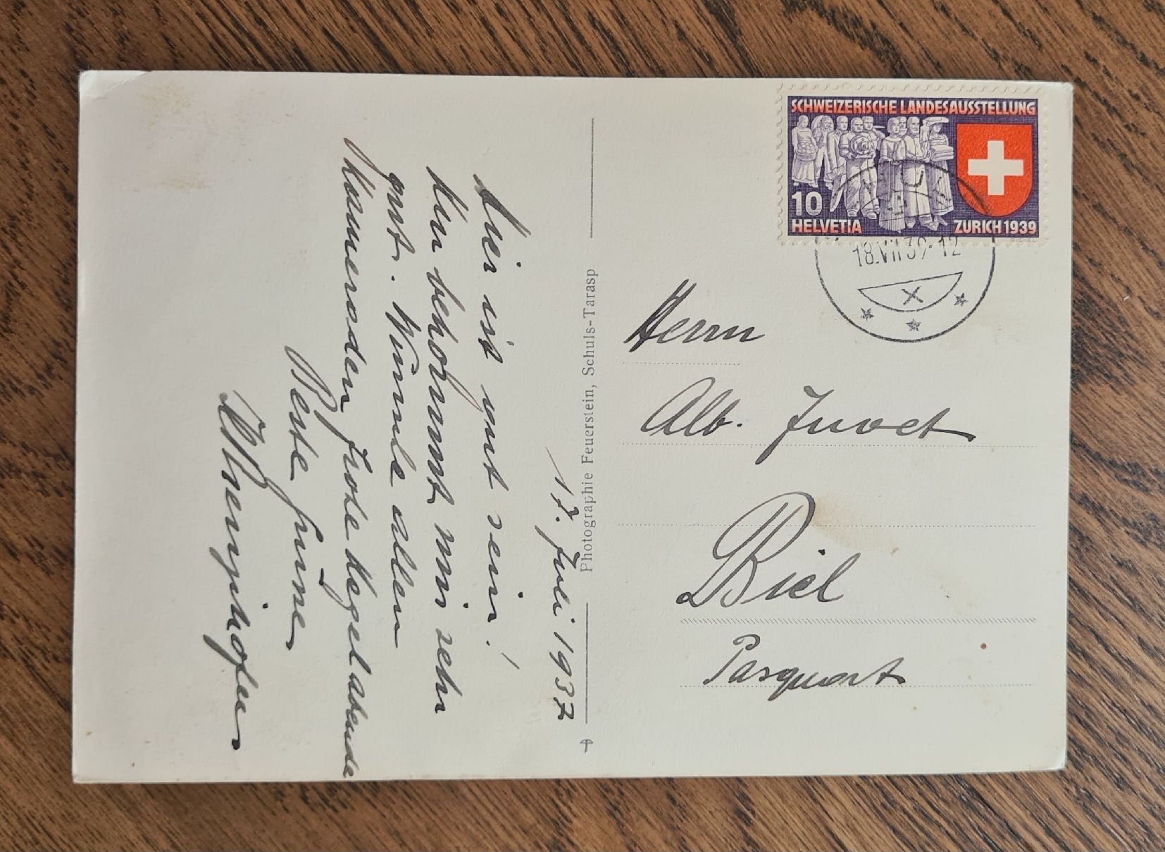 Cartoline postali: Dorfplatz in Schuls 1939 – Usato da Ebikon venduto da Donar50 1