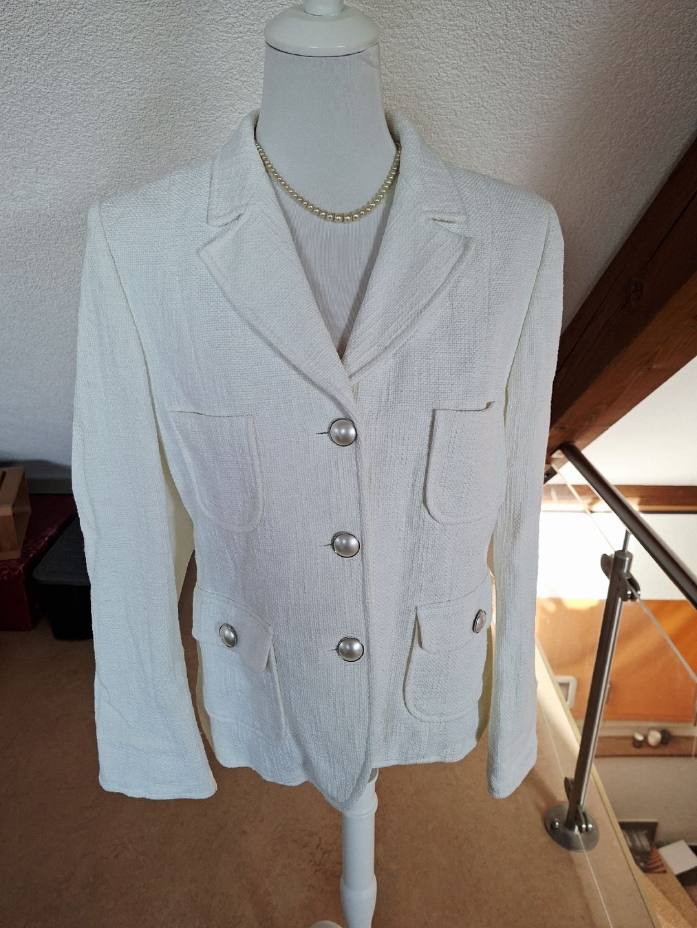 Giacche: Biaggini Blazer, Gr. 42 Cremeweiss – Usato da Klingnau venduto da vollmond36
