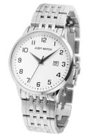 🇨🇭 Herrenuhr Elegant ®Just Watch Edelstahl Weiss Datum NEU