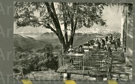 AK sw San Salvatore TI Lugano,terrazza Albergo Vetta ≈ 1951