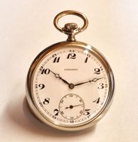 Taschenuhr Longines weiss Zifferblatt  Vintage.