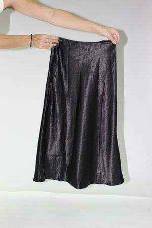 Elegante Satin-Midirock, Schwarz, Grösse s - Herbstlook